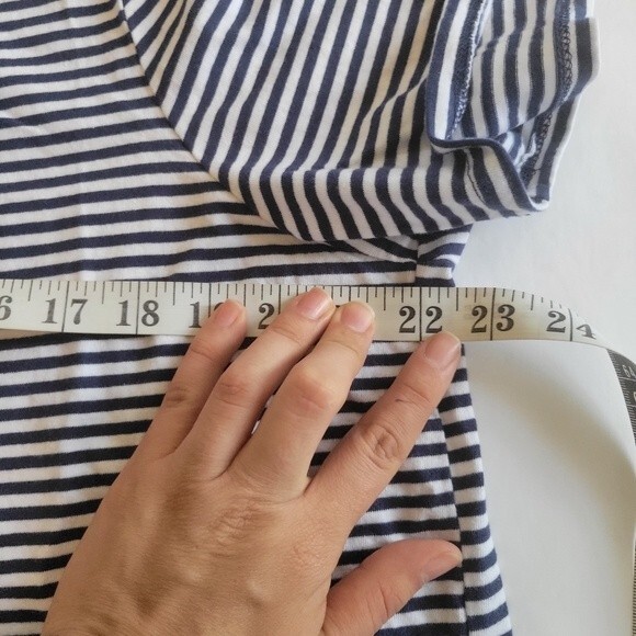 ELLA Moss Top T-shirt Size XXL Short Sleeves Striped Blue/white - Picture 3 of 5
